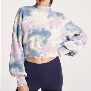 Spiritual Gangster‎ Tie Dye Mock Neck Cropped Sweatershirt Size M